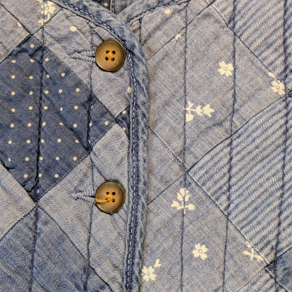 Vintage Kids Gap Quilted Patchwork Light Blue Denim Jacket/Coat, Cotton, EUC, 2T
